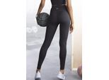 LASCANA ACTIVE Funktionsleggings '-Sport Leggings' schwarz Gr. XS (32/34) für Damen. Mit Logodruck, Mesheinsatz. Figurbetont