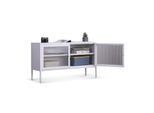 Coemo Sideboard weiß Tokio 115x35x64cm Metall Glastüren