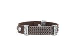 Seven-24 Armband Edelstahl mit braunem Leder