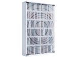 VCM Holz CD DVD Stand Regal platzsparender CD Schrank mit 2 ESG-Sicherheitsglastüren für 300 CDs oder 130 DVDs oder 72-Videos Maße: H. 92 x B. 60 x T. 18 cm 10 variable Einlegböden – Tilano L