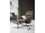 Stressless® Relaxsessel »Reno«, (Set, Relaxsessel mit Hocker), mit Hocker, mit Cross Base, Größe S, M & L, Holzakzent Eiche