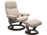 Stressless® Relaxsessel »Consul«, (Set, Relaxsessel mit Hocker), mit Hocker, mit Classic Base, Größe S, Gestell Wenge