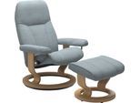 Stressless® Relaxsessel »Consul«, (Set, Relaxsessel mit Hocker), mit Hocker, mit Classic Base, Größe S, Gestell Eiche