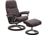 Stressless® Relaxsessel »Consul«, (Set, Relaxsessel mit Hocker), mit Hocker, mit Signature Base, Größe S, Gestell Eiche