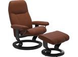 Stressless® Relaxsessel »Consul«, (Set, Relaxsessel mit Hocker), mit Hocker, mit Classic Base, Größe S, Gestell Schwarz