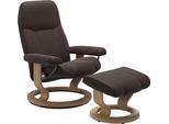 Stressless® Relaxsessel »Consul«, (Set, Relaxsessel mit Hocker), mit Hocker, mit Classic Base, Größe S, Gestell Eiche