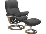 Stressless® Relaxsessel »Mayfair«, (Set, Relaxsessel mit Hocker), mit Hocker, mit Signature Base, Größe S, M & L, Gestell Eiche