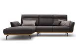 hülsta sofa Ecksofa »hs.460«, Sockel in Nussbaum, Winkelfüße in Umbragrau, Breite 298 cm