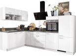 Express Küchen Küche »Scafa«, vormontiert, ohne E-Geräte, Vollauszug, Stellbreite 305 x 185 cm