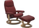 Stressless® Relaxsessel »Consul«, (Set, Relaxsessel mit Hocker), mit Hocker, mit Classic Base, Größe L, Gestell Eiche