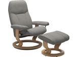 Stressless® Relaxsessel »Consul«, (Set, Relaxsessel mit Hocker), mit Hocker, mit Classic Base, Größe L, Gestell Eiche