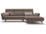 hülsta sofa Ecksofa »hs.460«, Sockel in Nussbaum, Winkelfüße in Umbragrau, Breite 298 cm