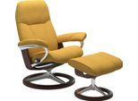 Stressless® Relaxsessel »Consul«, (Set, Relaxsessel mit Hocker), mit Hocker, mit Signature Base, Größe L, Gestell Braun