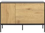 ACTONA GROUP Sideboard, (1), schwarze Kontrastrahmen, 1 Tür und 3 Schubladen, Breite 120 cm