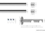 GARESA Gardinenstange »EASY«, 2 läufig-läufig, Wunschmaßlänge, Vorhanggarnitur, verlängerbar, Wandmontage, Kappe, Aluminium