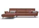 hülsta sofa Ecksofa »hs.460«, Sockel in Nussbaum, Winkelfüße in Umbragrau, Breite 338 cm