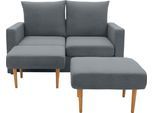DOMO collection Sofa »Slunce«, (3 St.), für Outdoor geeignet, Raumwunder, 2-Sitzer mit 2 Hockern