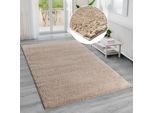 Bruno Banani Hochflor-Teppich »Shaggy Soft«, rechteckig, gewebt, Uni Farben, besonders weich und kuschelig