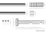 GARESA Gardinenstange »PEMPIA«, 2 läufig-läufig, Wunschmaßlänge, Vorhanggarnitur, Innenlaufgarnitur, verlängerbar, Knopf m.Ausschnitte
