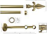 GARESA Gardinenstange »RUSTIKA«, 2 läufig-läufig, Wunschmaßlänge, rustikale Vorhanggarnitur, verlängerbar, Eisen, Endk. Pfeil