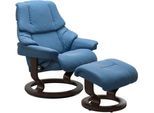 Stressless® Relaxsessel »Reno«, (Set, Relaxsessel mit Hocker), mit Hocker, mit Classic Base, Größe S, M & L, Gestell Wenge