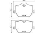 BREMBO Bremsbelagsatz, Scheibenbremse mit ZubehörHinten Rechts Links für BMW 3 330 i 320 d xDrive Z4 sDrive 20 30 M40 M 340 e Plug-in-Hybrid 318 1.6