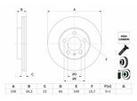 BOSCH Bremsscheibe 0 986 479 F32 belüftetVorne Rechts Links für SEAT Ibiza V 1.0 TSI VW Polo VI 1.5 TGI 1.6 TDI AUDI A1 30 TFSI MPi 25 35 40 SKODA