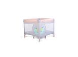 Reiselaufstall Giant, Laufstall klappbar, mit Matratze als Reisebett grau pink