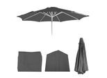 Ersatz-Bezug für Sonnenschirm Asti, Sonnenschirmbezug Ersatzbezug, Ø 3m Stoff/Textil ~ anthrazit