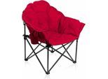 Dolaso - Chaise de camping pliable ronde xxl Moon Chair Fauteuil de camping confortable pour extérieur, balcon, terrasse, salon, bureau, Rouge