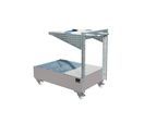 Fahrbare Auffangwanne mit Lochplattenkonsole, für 1 x 200-l-Fass, LxBxH 1450 x 800 x 1195 mm, lackiert mausgrau, ab 5 Stk kaiserkraft