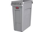 Rubbermaid Abfalleimer SLIM JIM®, Volumen 60 l, mit Lüftungskanälen, grau, ab 10 Stk