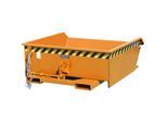 eurokraft pro Mini-Kippbehälter, niedrige Schüttkante, Volumen 0,61 m³, orange RAL 2000