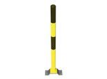 Moravia Sperrpfosten aus Stahl, zum Aufdübeln, Ø 60 mm, schwarz-gelb