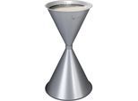 VAR Kegelascher aus Metall, Stahlblech, pulverbeschichtet, silber