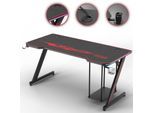 MY SIT Gaming Tisch 140 cm TITAN mit LED Beleuchtung und Mauspad