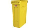 Rubbermaid Abfalleimer SLIM JIM®, Volumen 87 l, mit Lüftungskanälen, gelb, ab 3 Stk