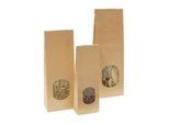 ratioform Blockbodenbeutel mit Fenster, aus Kraftpapier, OPP, LxB 250 x 80 mm, VE 500 Stk