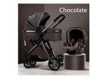 TPFLiving Kombi-Kinderwagen 3in1 Set - Modell 1 Stoff - Hellgrau