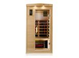 Dewello® Infrarotkabine Pierson Pro 100x100 für 1 Person, Hemlockholz & Zeder, 3 DUO-Vollspektrumstrahler, 3 Karbonstrahler