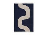 Marimekko - Seireeni Decke, 130 x 180 cm, off-white / dunkelblau