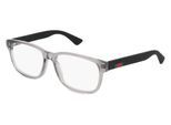 Gucci GG0011O Unisex-Brille inkl. Gläser Vollrand Eckig Kunststoff-Gestell 55mm/17mm/145mm, schwarz