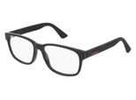 Gucci GG0011O Unisex-Brille inkl. Gläser Vollrand Eckig Kunststoff-Gestell 55mm/17mm/145mm, schwarz