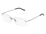 Fielmann ABC 057 CL Herren-Brille inkl. Gläser Randlos Eckig Titan-Gestell 53mm/19mm/140mm, silber