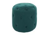 Hocker MCW-D22, Sitzhocker Ottomane, 42x39cm MVG-zertifiziert ~ Samt dunkelgrün