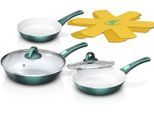 Pfannen-Set GENIUS "Genius Cerafit Fusion 20 cm/24 cm/28 cm", grün, Pfannen, Pfannen-Set