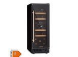 Vinovilla Victoria 17 Duo Weinkühlschrank 2 Kühlzonen Touch 17 Flaschen 4 Regale Schwarz/Antik-Gold-Metallic