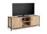 Meuble tv 140 cm detroit 2 portes design industriel - Bois-clair