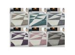 Stilvoller Hochflor Teppich, Modernes geometrisches Design, weicher Shaggy