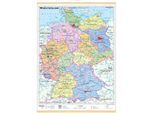 Stiefel Wandkarte Miniformat Deutschland, politisch, mit Holzstäben, Karte (im Sinne von Landkarte)